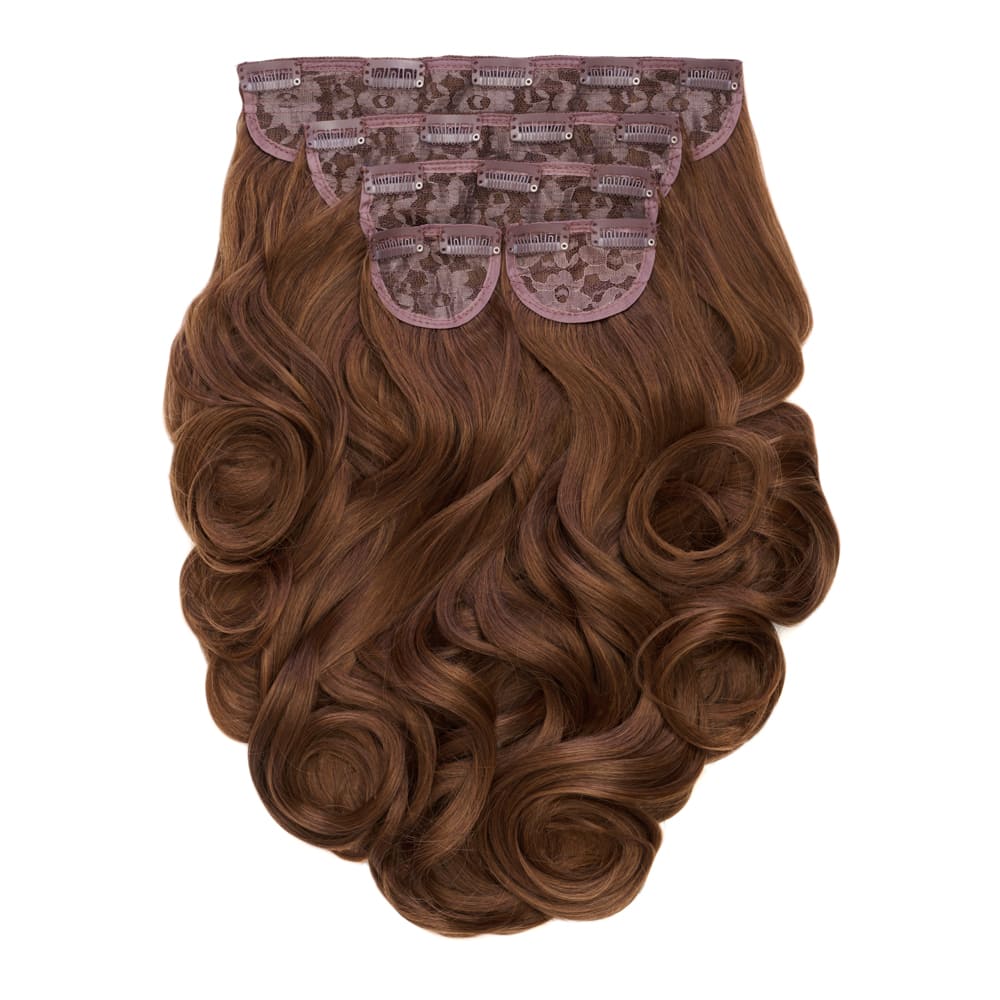 22 Inch Instant Bouncy Blow Clip-in Extensions. Mega Thick 250 grams - Colour Caramel Brown