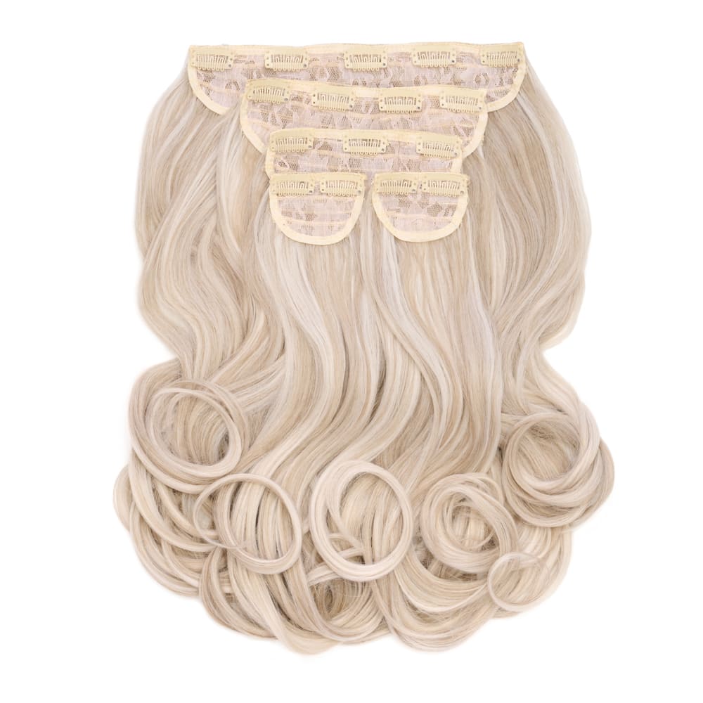 22 Inch Instant Bouncy Blow Clip-in Extensions. Mega Thick 250 grams - Colour Silver