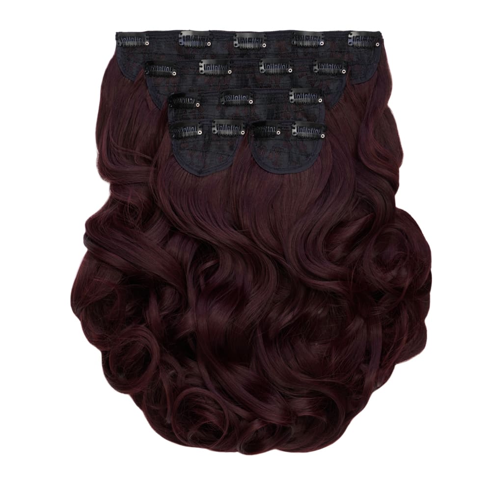 22 Inch Instant Bouncy Blow Clip-in Extensions. Mega Thick 250 grams - Colour Plum