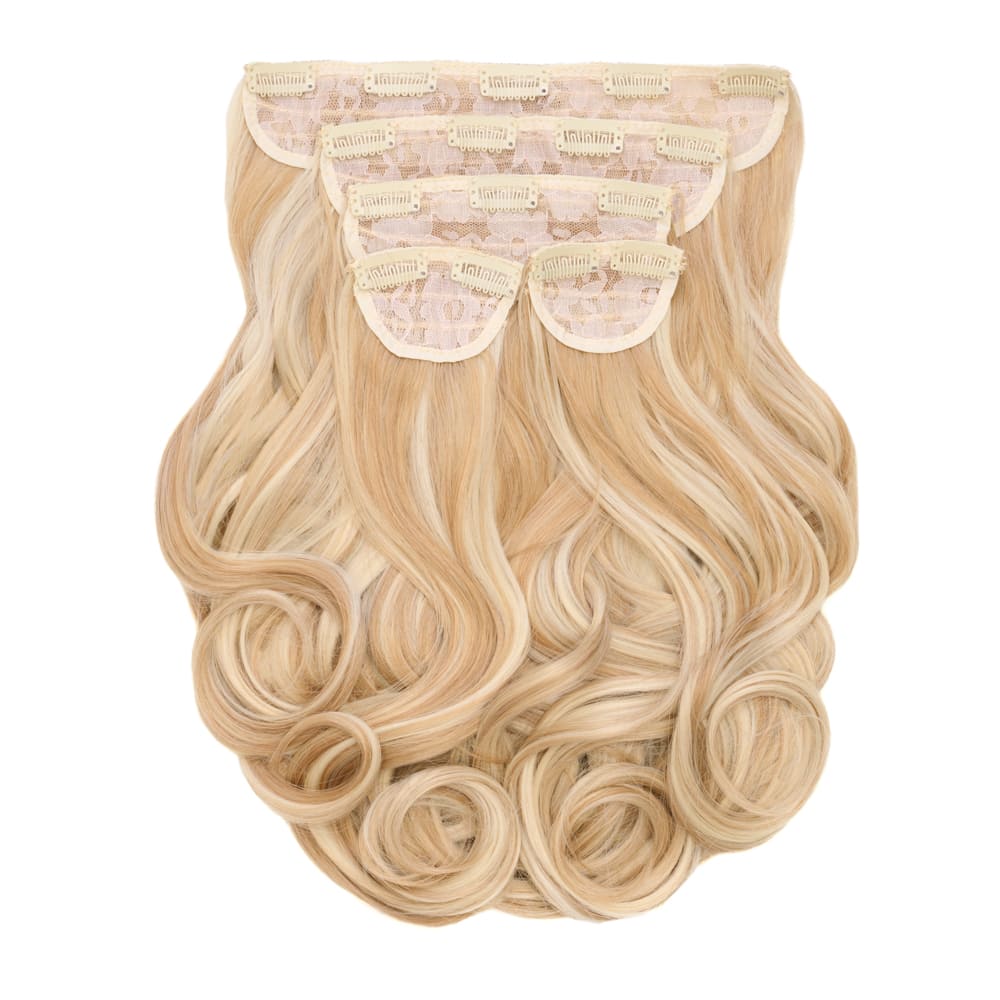 22 Inch Instant Bouncy Blow Clip-in Extensions. Mega Thick 250 grams - Colour UK Blonde