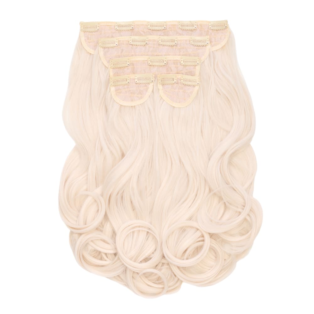 22 Inch Instant Bouncy Blow Clip-in Extensions. Mega Thick 250 grams - Colour White Blonde