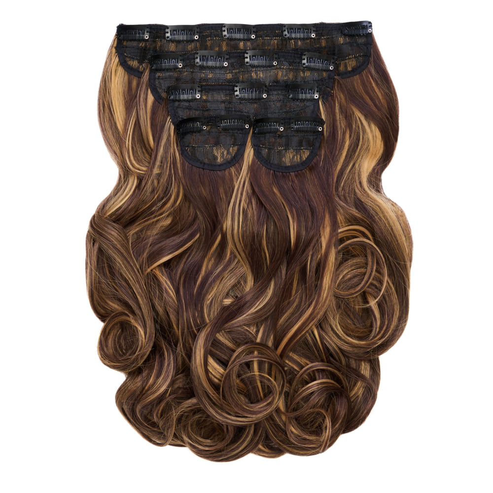 22 Inch Instant Bouncy Blow Clip-in Extensions. Mega Thick 250 grams - Colour Brown and Blonde