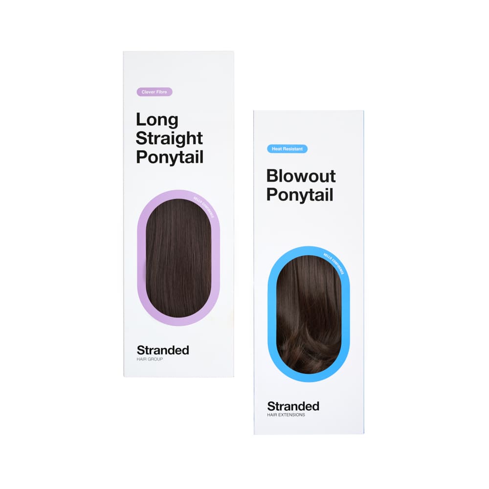 Stranded Long Pony Duo - Straight & Blowout - Colour #4 Chocolate Dahlia