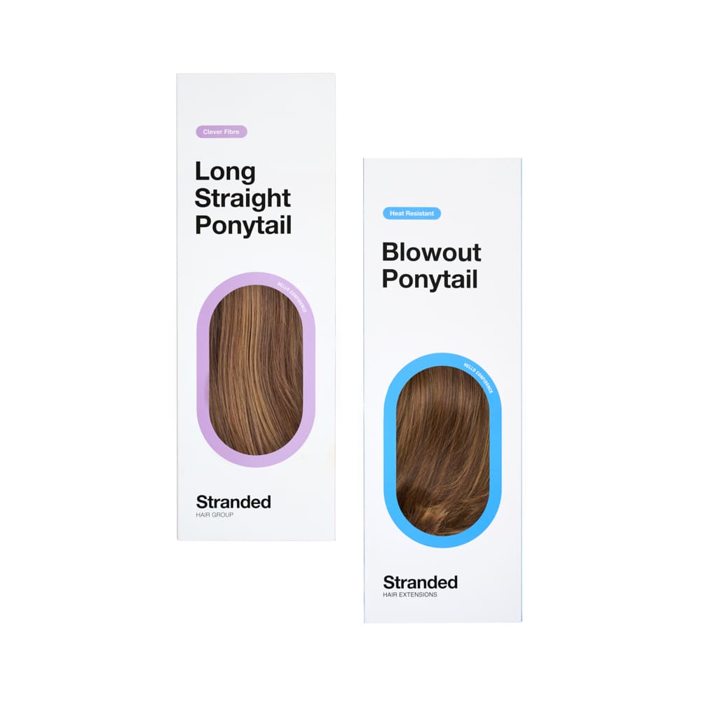 Stranded Long Pony Duo - Straight & Blowout - Colour #4/27 Coral Bells