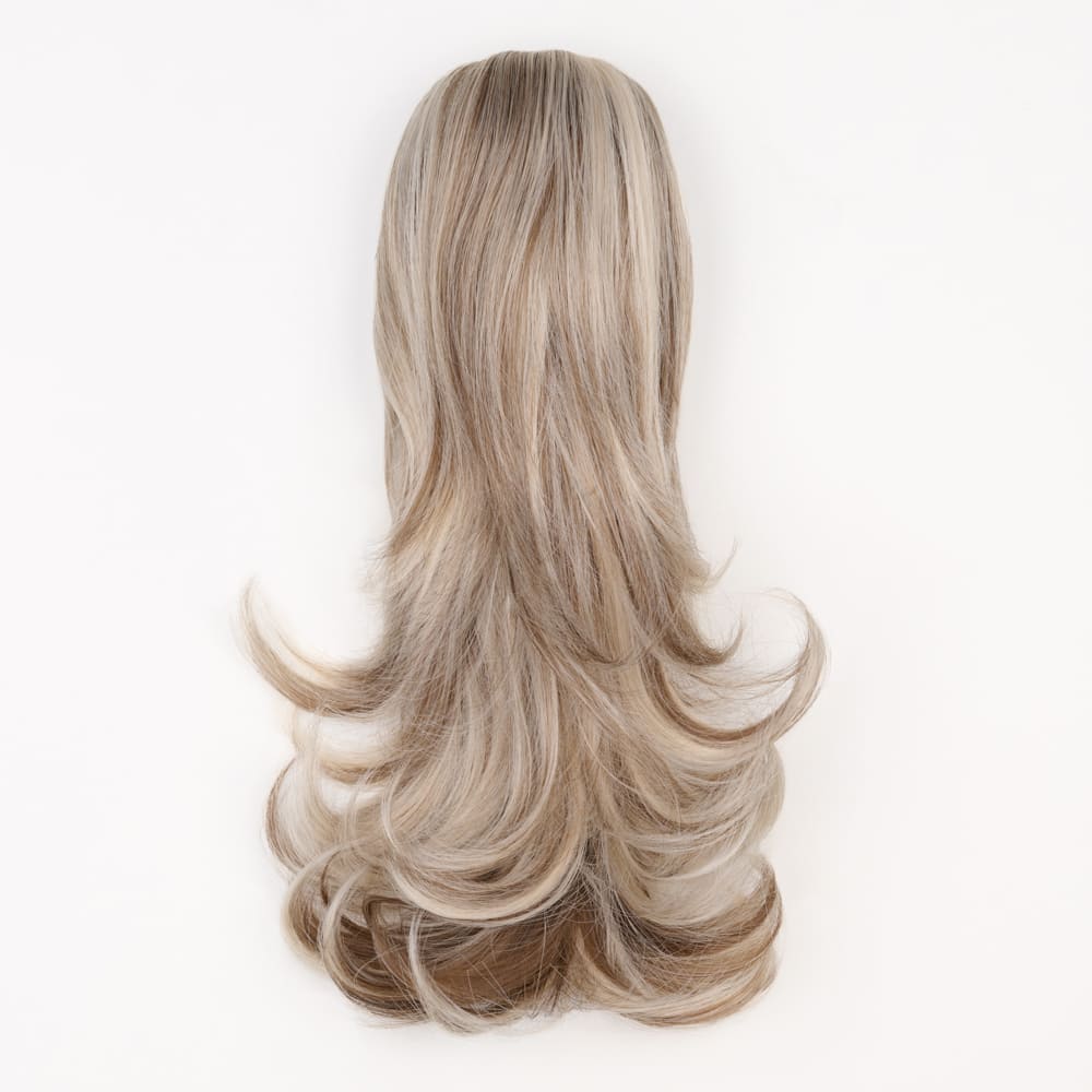16 Inch Flicky Layered Style Claw Clip-in Ponytail in a Silver Blonde Colour
