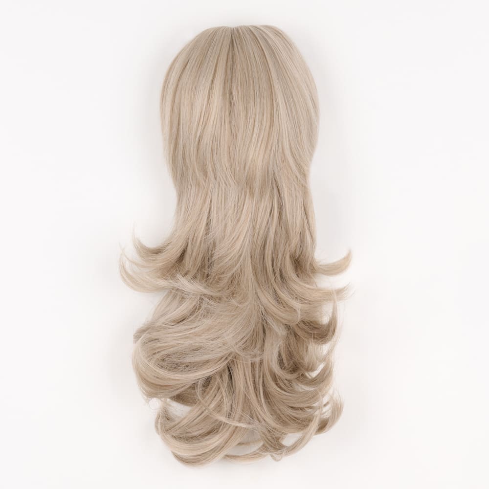 16 Inch Flicky Layered Style Claw Clip-in Ponytail in a Grey Blonde Colour
