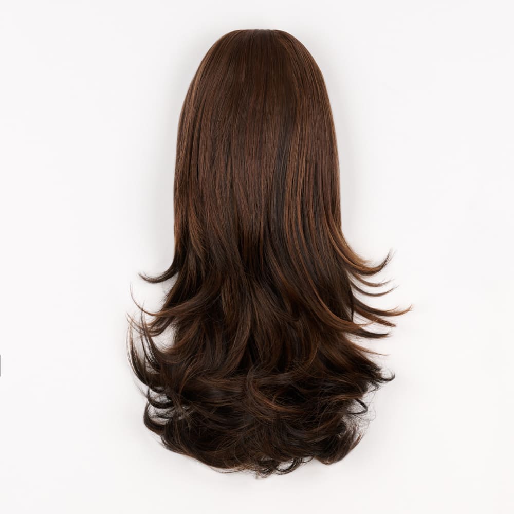 16 Inch Flicky Layered Style Claw Clip-in Ponytail in a Highlighted Brown Colour