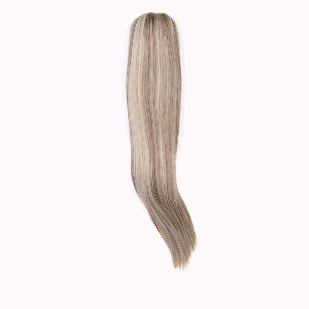 20 Inch Long Straight Claw Clip-on Ponytail in a Silver Blonde Colour