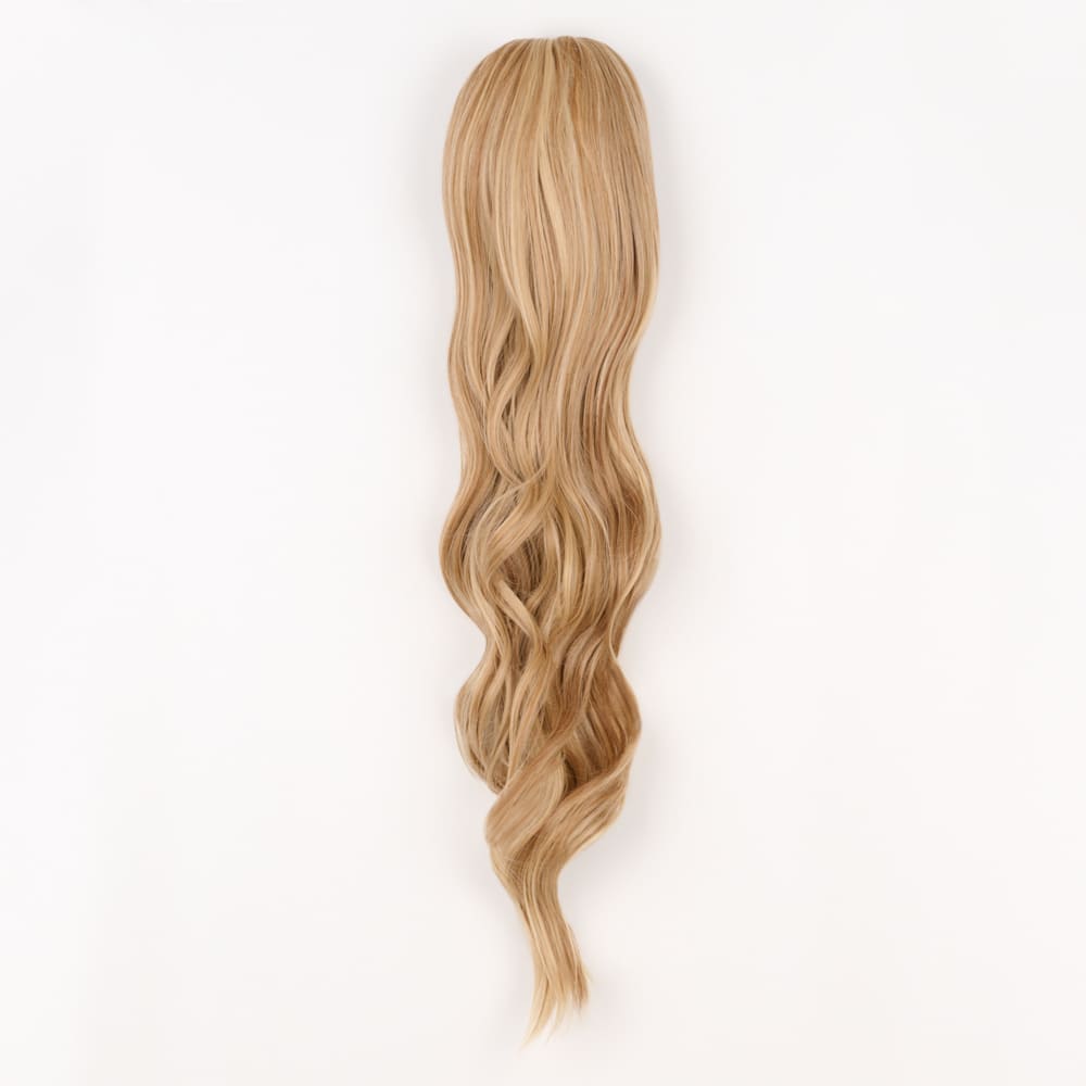 24 Inch Long Clip-in Ponytail Extension on a claw clip attachment in colour Medium Blonde