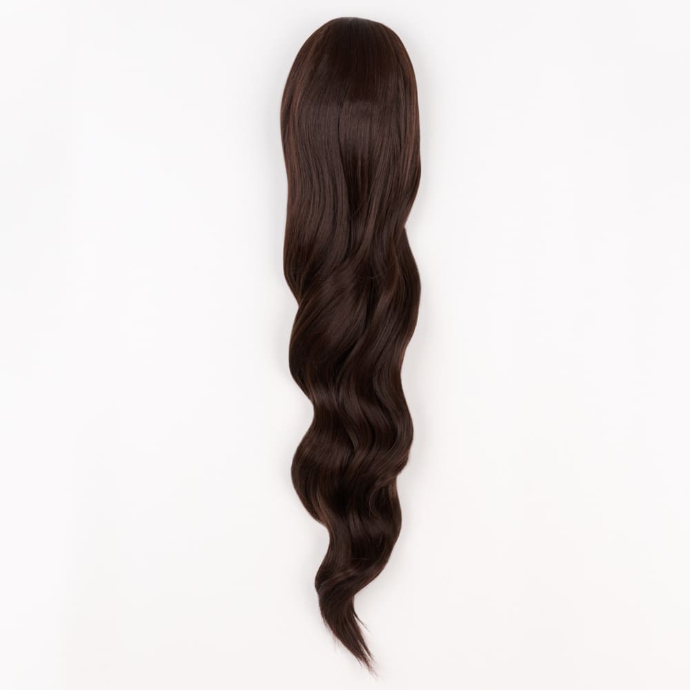 24 Inch Long Clip-in Ponytail Extension on a claw clip attachment in colour Chocolate Brown