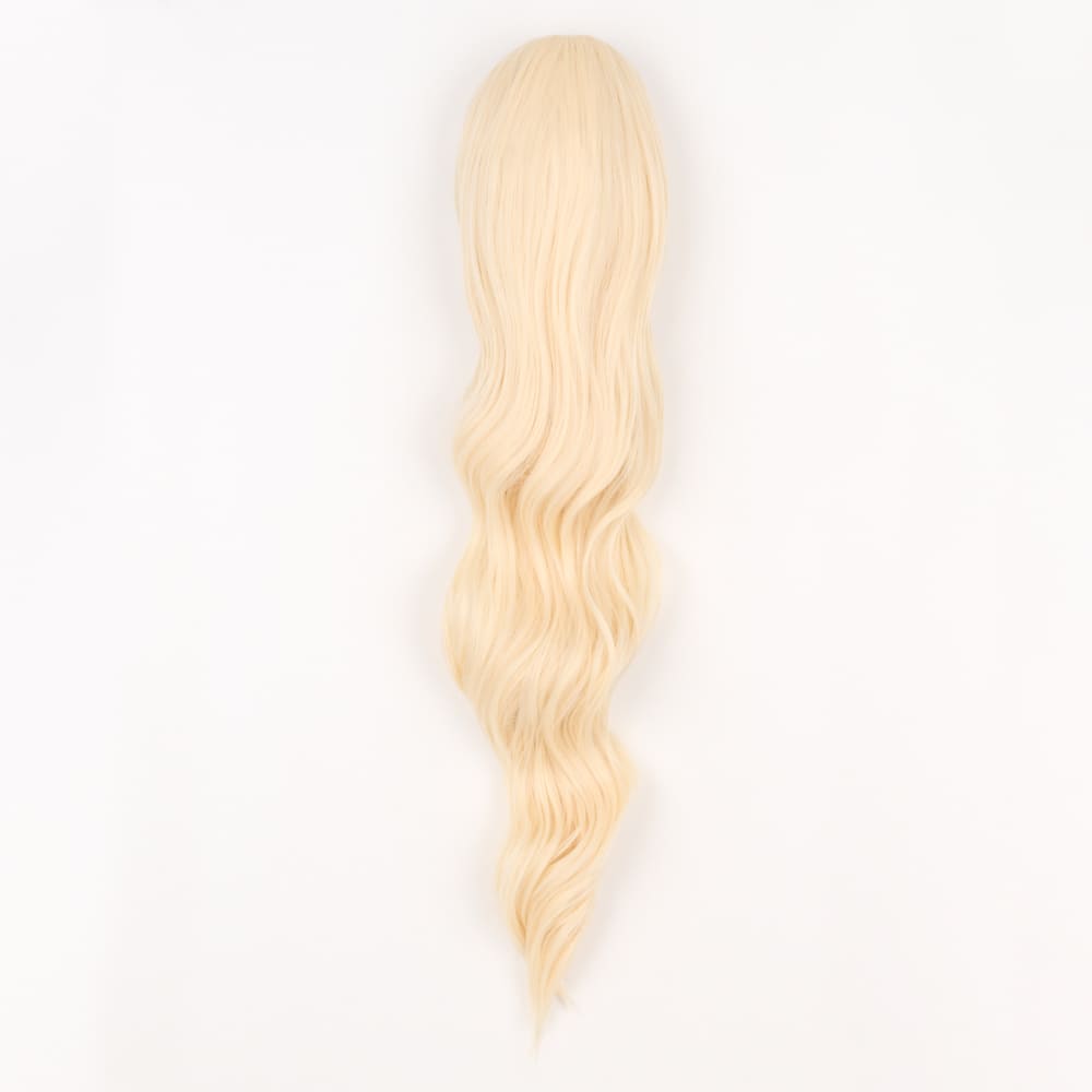 24 Inch Long Clip-in Ponytail Extension on a claw clip attachment in colour Warm Blonde