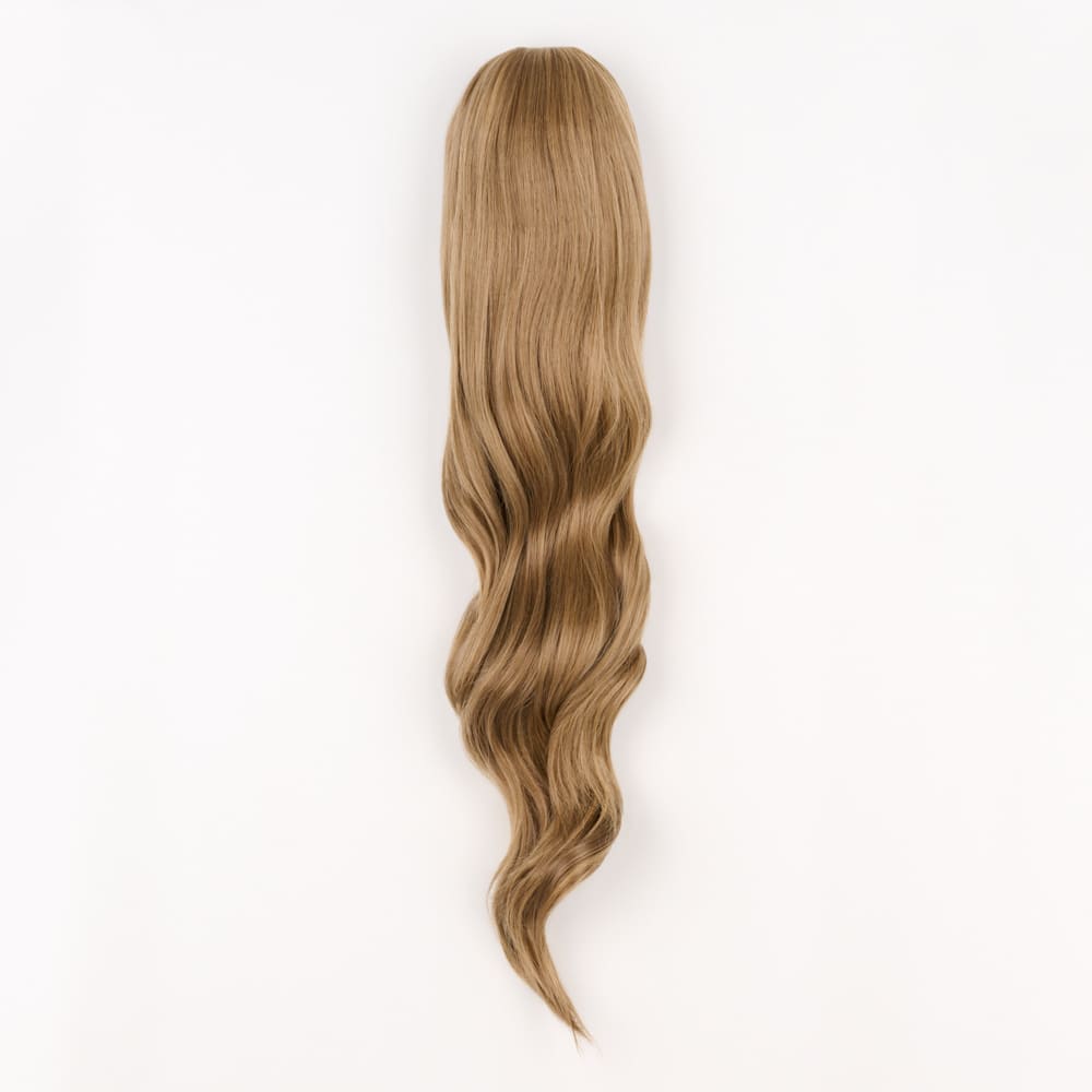 24 Inch Long Clip-in Ponytail Extension on a claw clip attachment in colour Mousy Brown