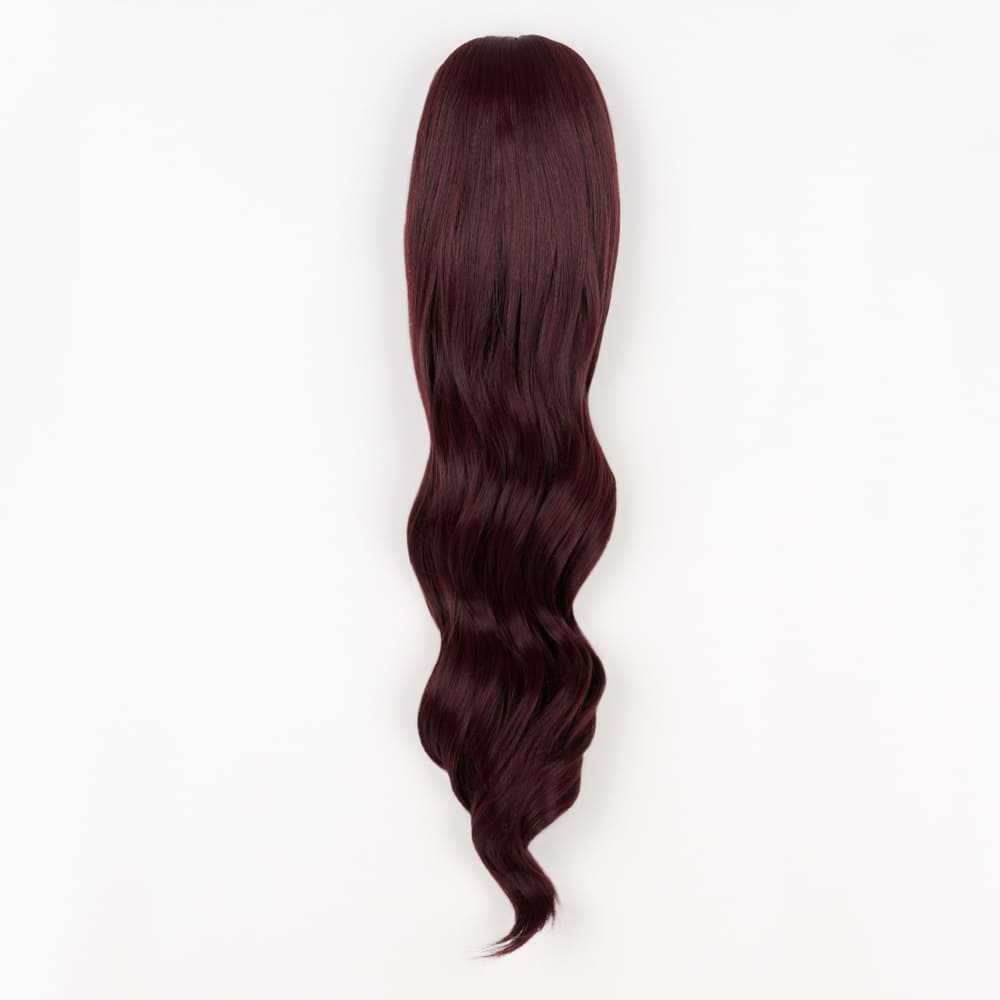 24 Inch Long Clip-in Ponytail Extension on a claw clip attachment in colour Plum