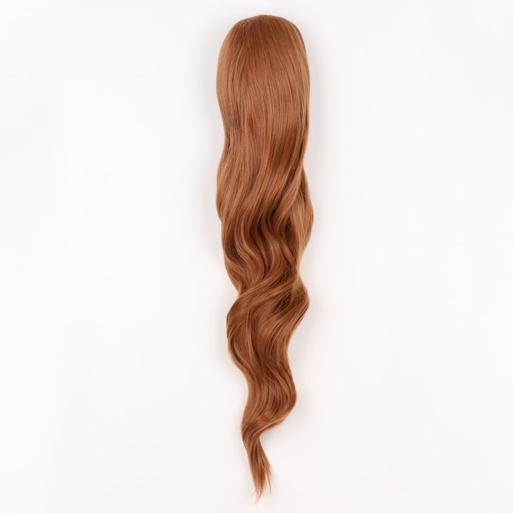 24 Inch Long Clip-in Ponytail Extension on a claw clip attachment in colour Copper