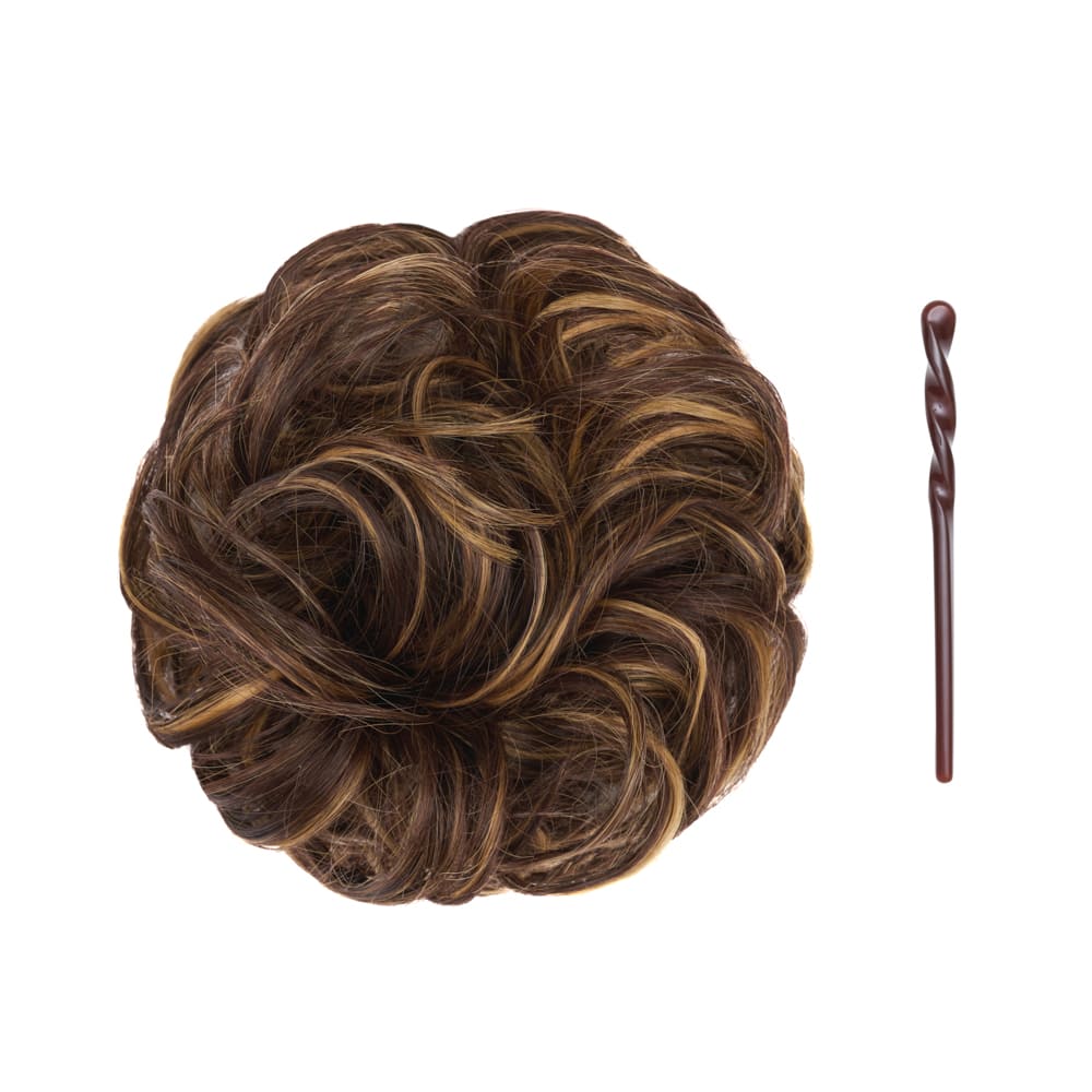 Stranded Easy Updo Mini Messy Scrunchie Bun in colour Mixed Brown and Blonde