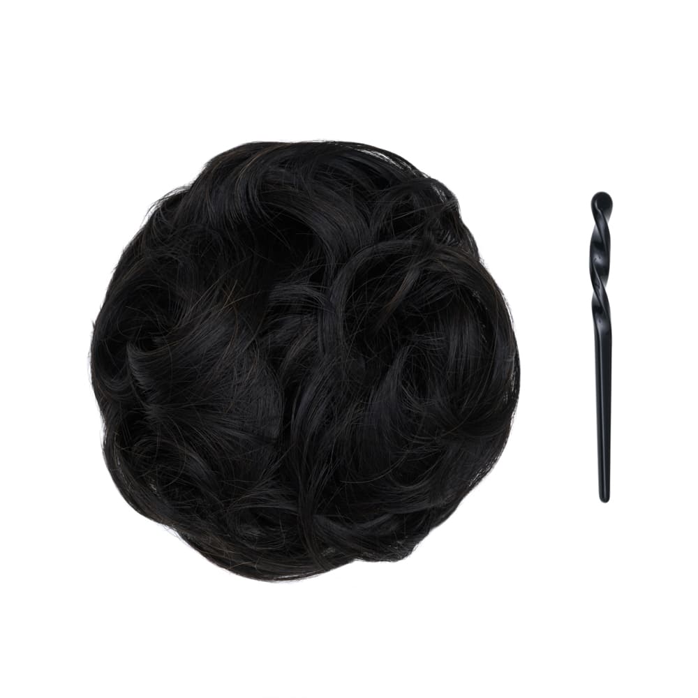 Stranded Easy Updo Mini Messy Scrunchie Bun in colour Off Black