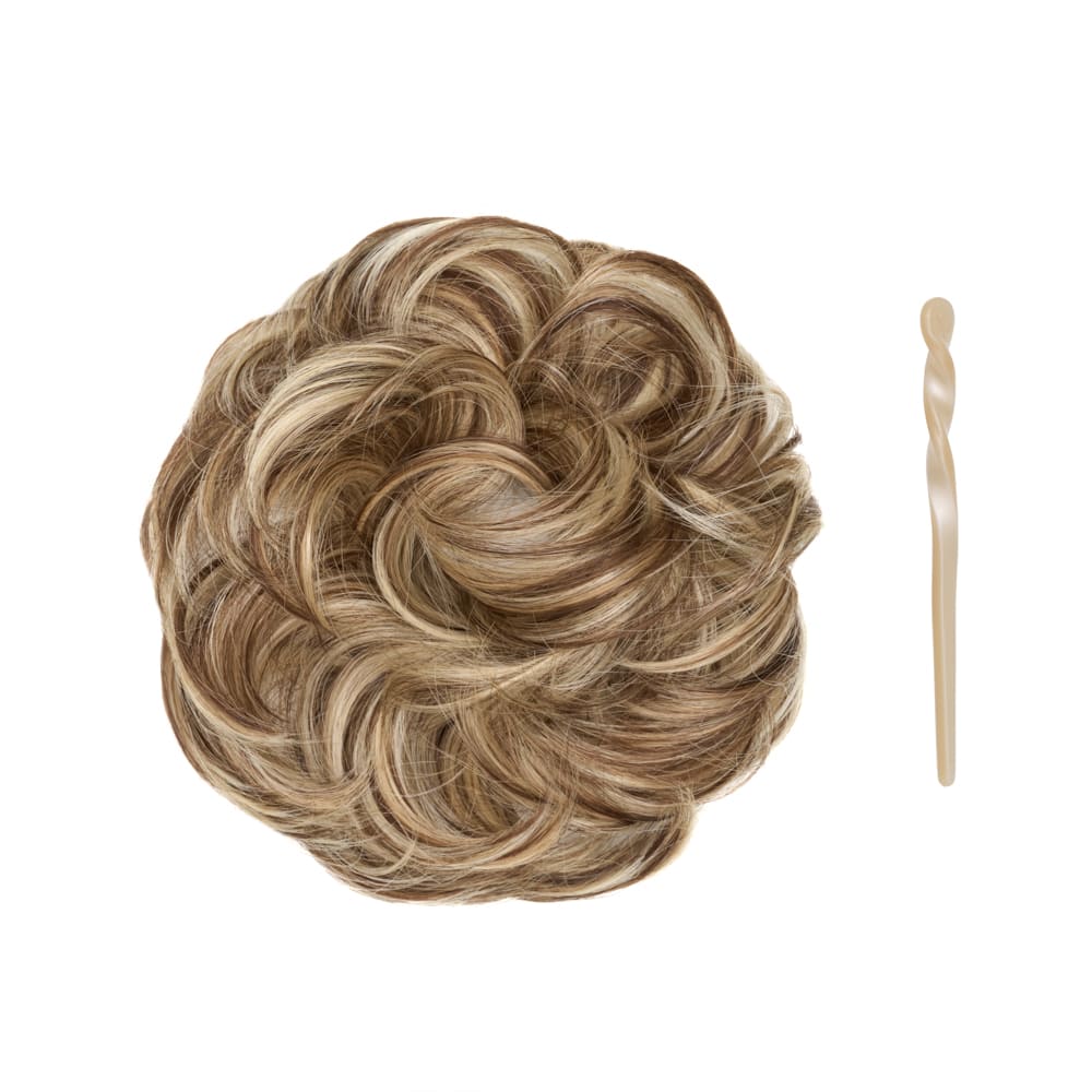 Stranded Easy Updo Mini Messy Scrunchie Bun in colour Mixed Blonde and Brunette