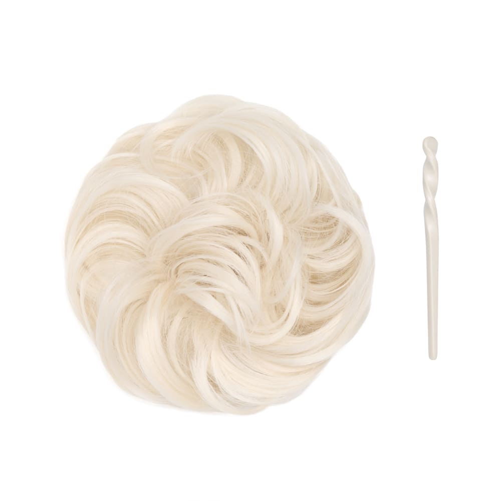 Stranded Easy Updo Mini Messy Scrunchie Bun in colour White Blonde
