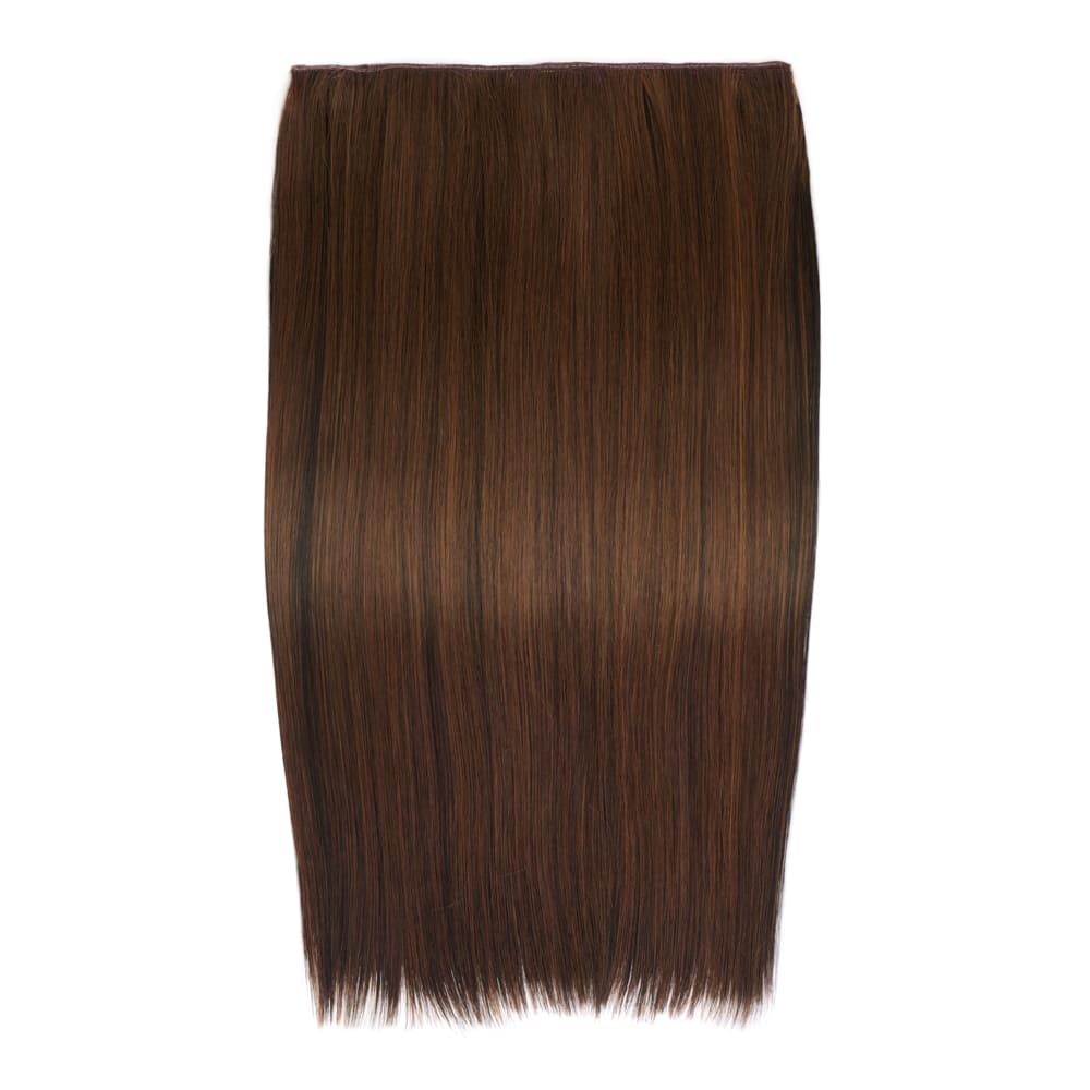 Stranded 20 Inch One Piece Straight Clip-in Hair Extension - Colour Highlighted Brown