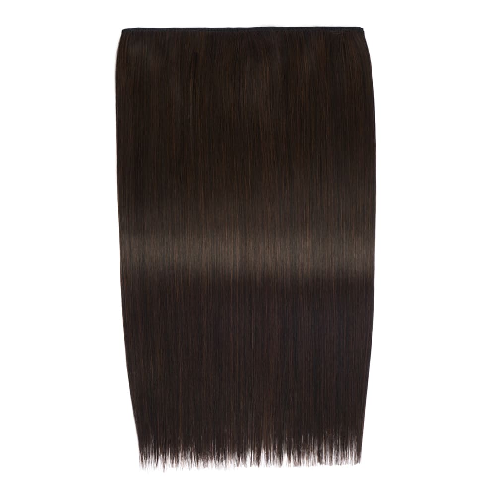 Stranded 20 Inch One Piece Straight Clip-in Hair Extension - Colour Dark Brown