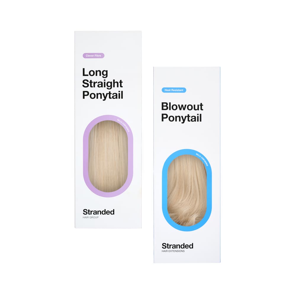 Stranded Long Pony Duo - Straight & Blowout - Colour  #111 Pearl Moon