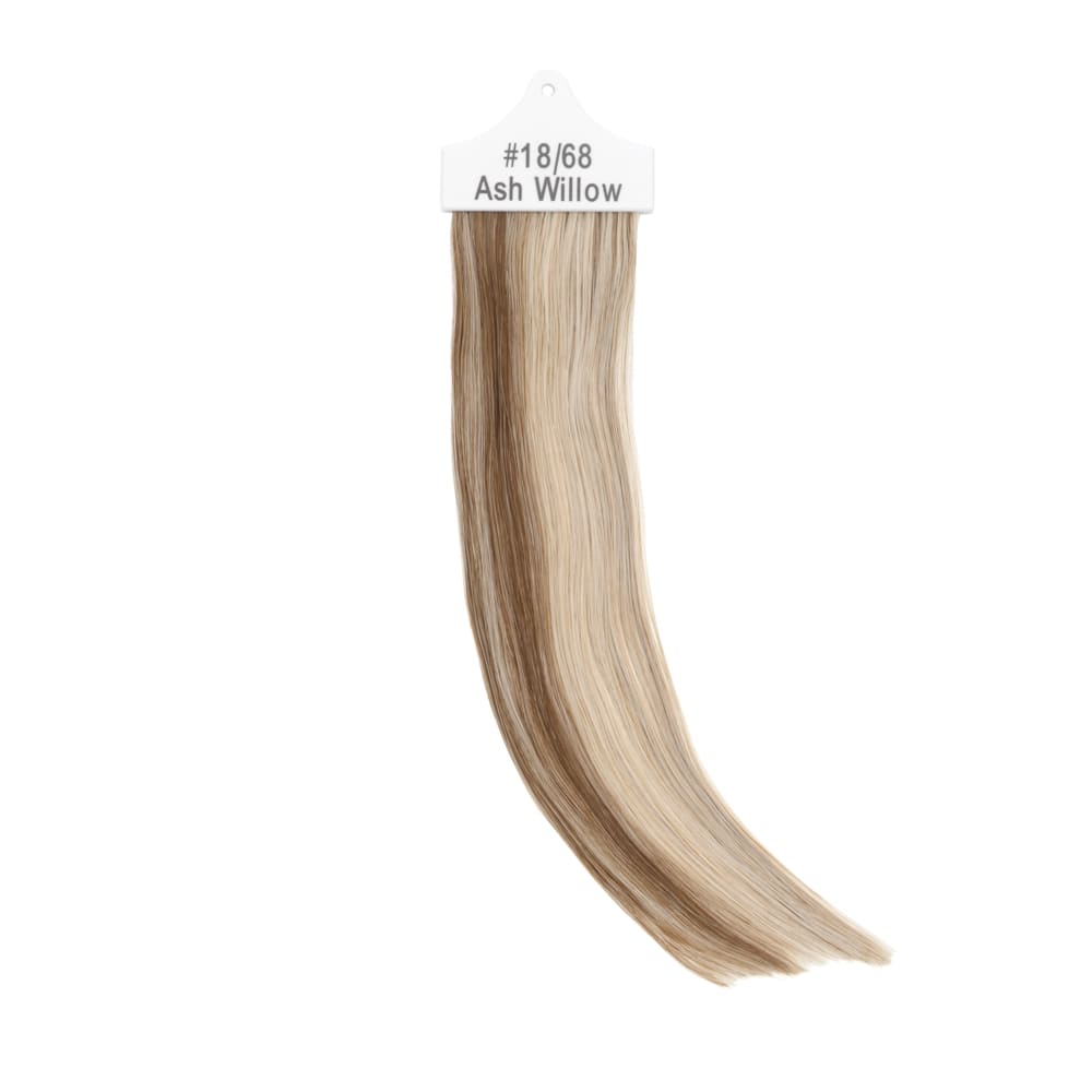 Stranded Hair Extension Sample for matching colour Silver Blonde