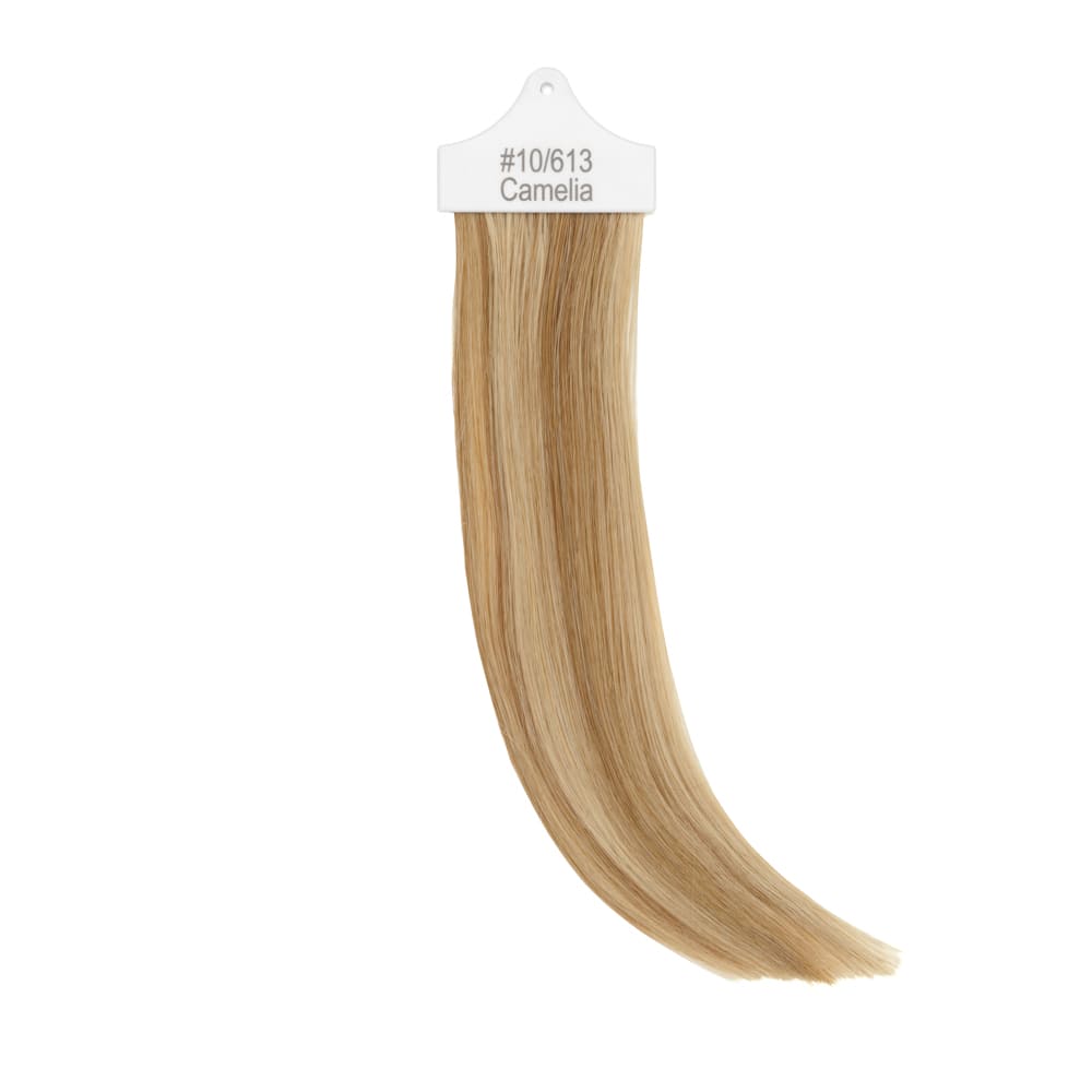 Stranded Hair Extension Sample for matching colour Highlighted Blonde