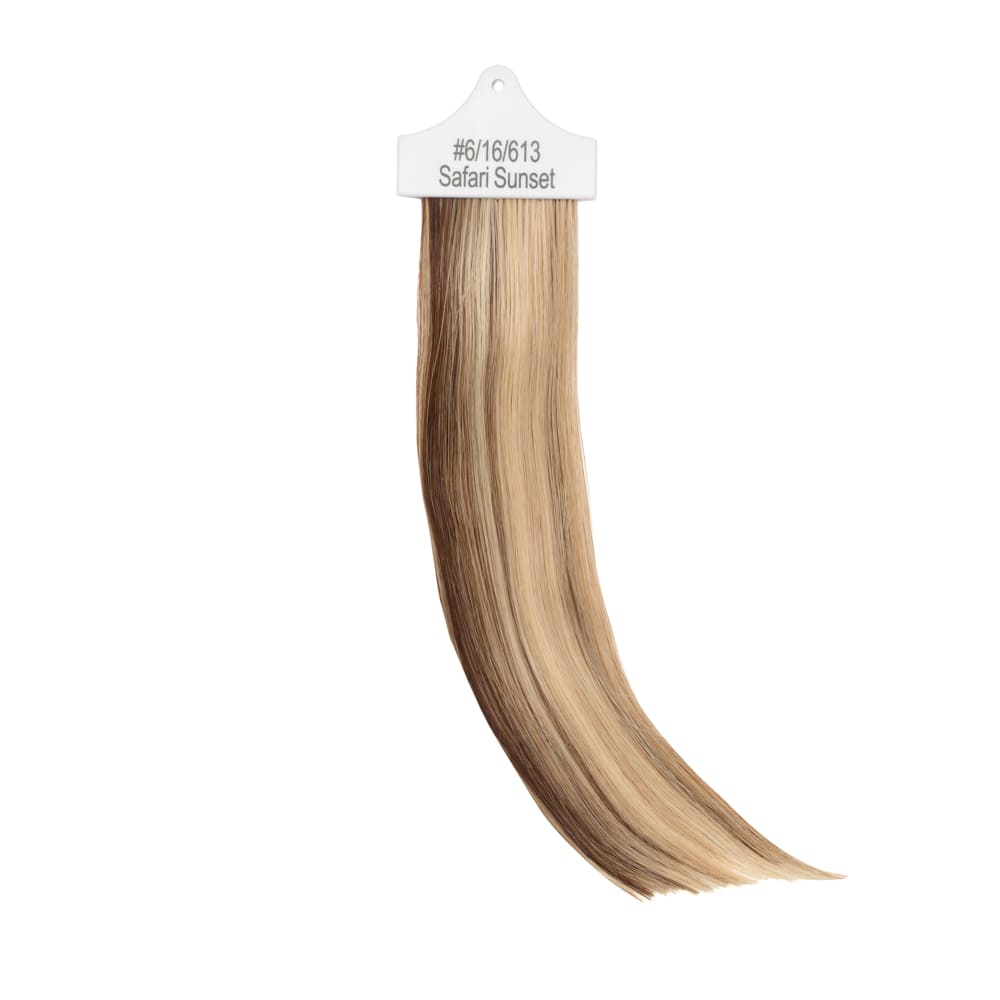 Stranded Hair Extension Sample for matching colour Mixed Blonde and Brunette