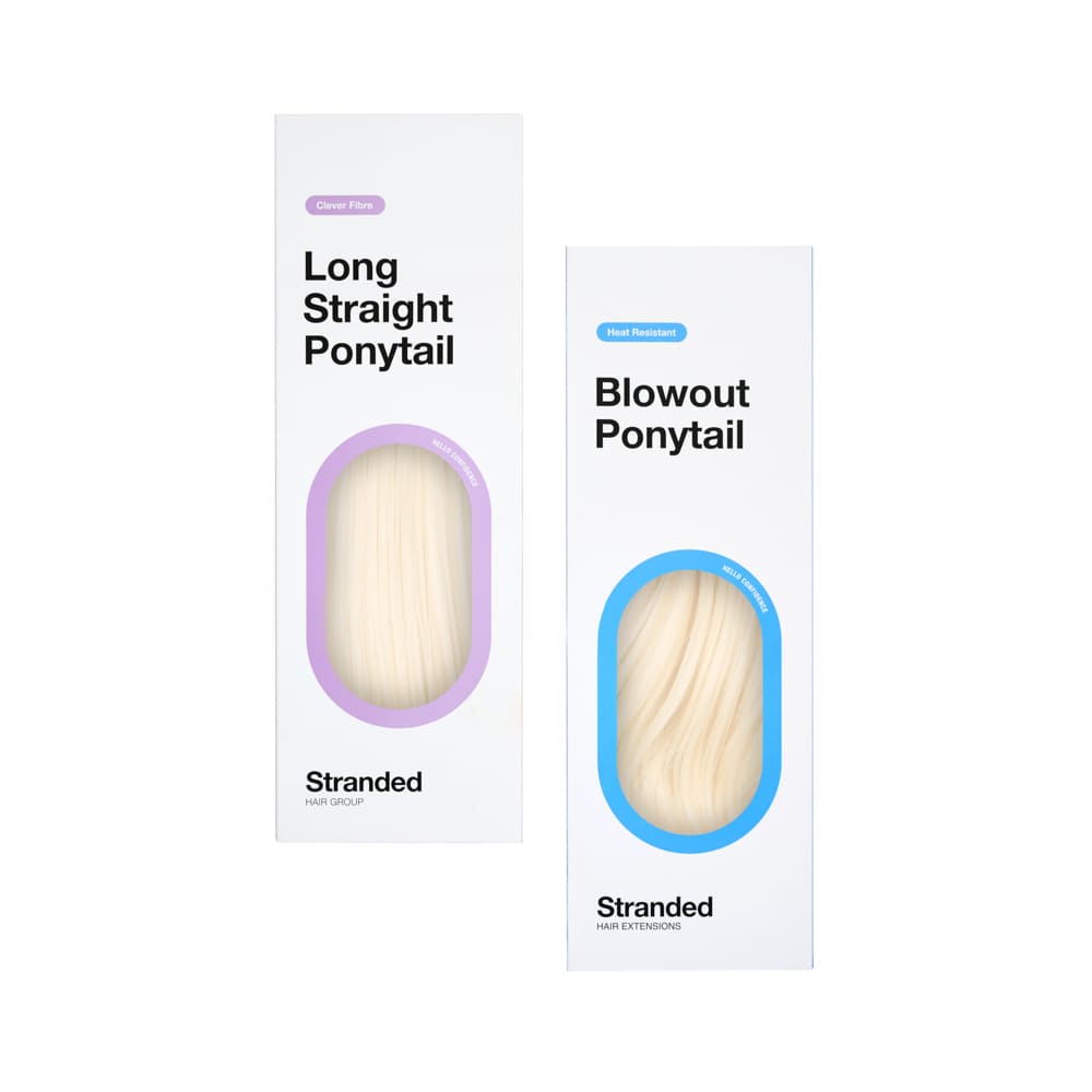 Stranded Long Pony Duo - Straight & Blowout - Colour  #600 White Lily
