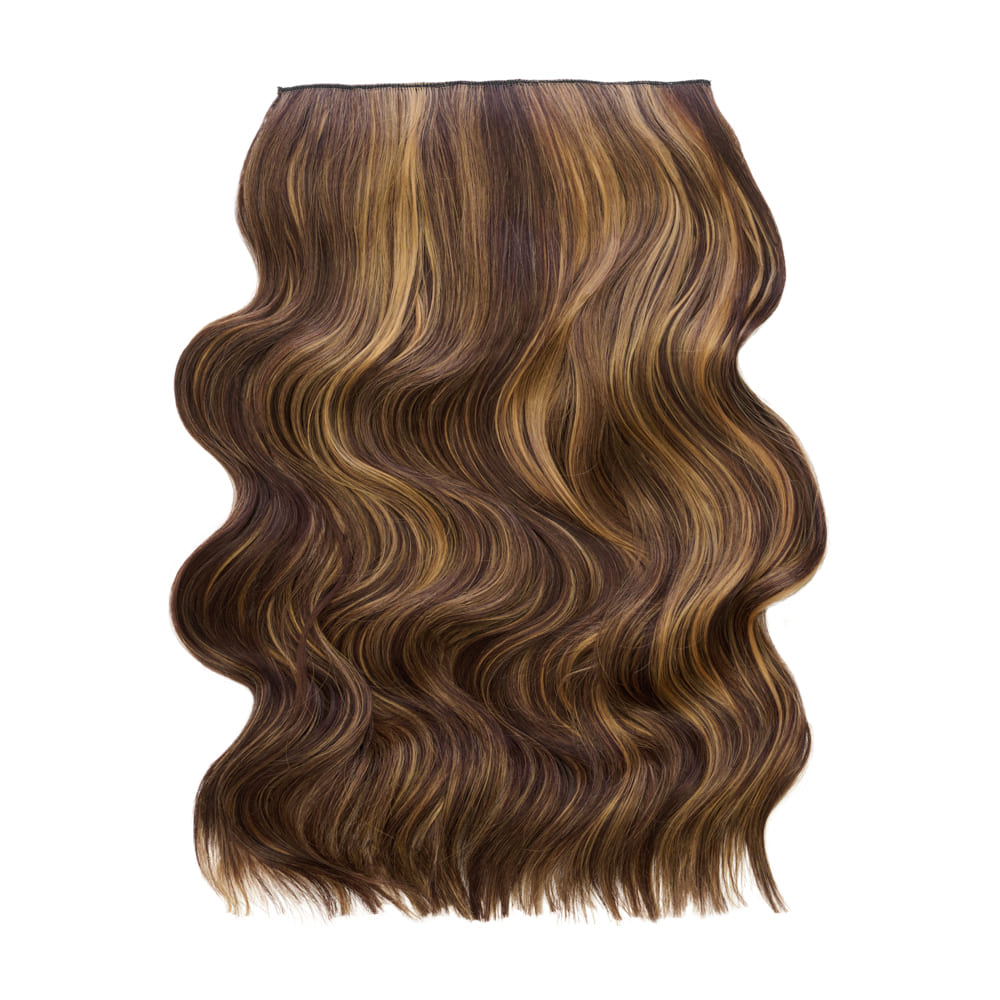 Stranded 20 Inch One Piece Wandwave Clip-in Hair Extension - Colour Brown and Blonde