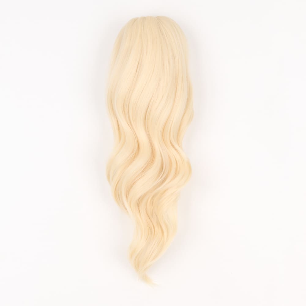 16 Inch Medium Length Clip-in Ponytail Extension on a claw clip attachment in colour Warm Blonde