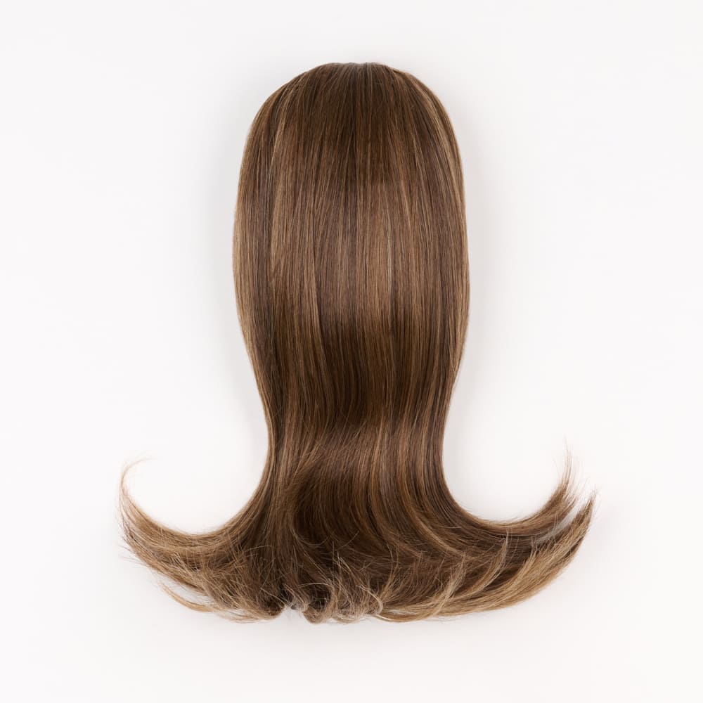 12 Inch Short Clip-in Ponytail Extension on a claw clip attachment in colour Mixed Brown