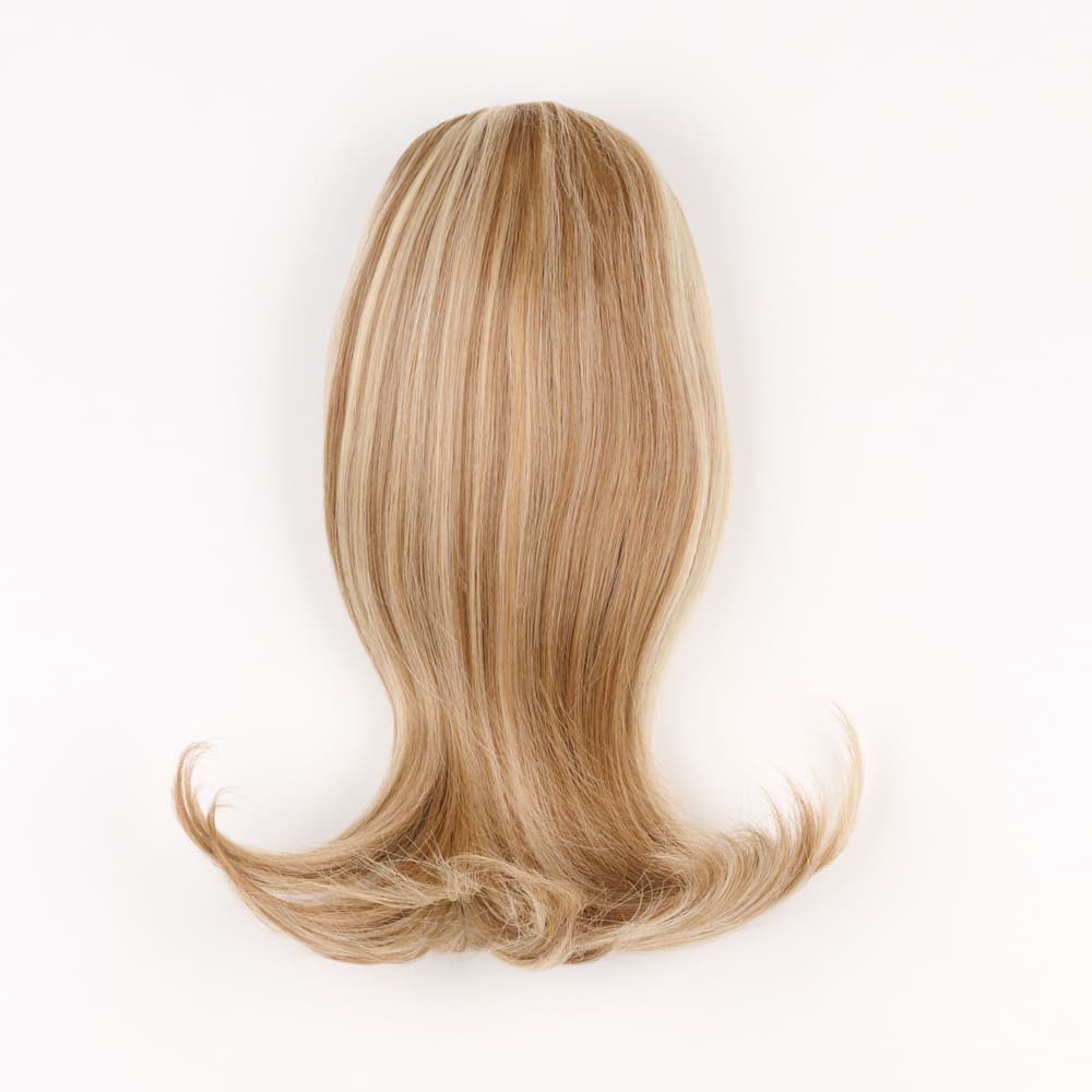 12 Inch Short Clip-in Ponytail Extension on a claw clip attachment in colour Highlighted Blonde