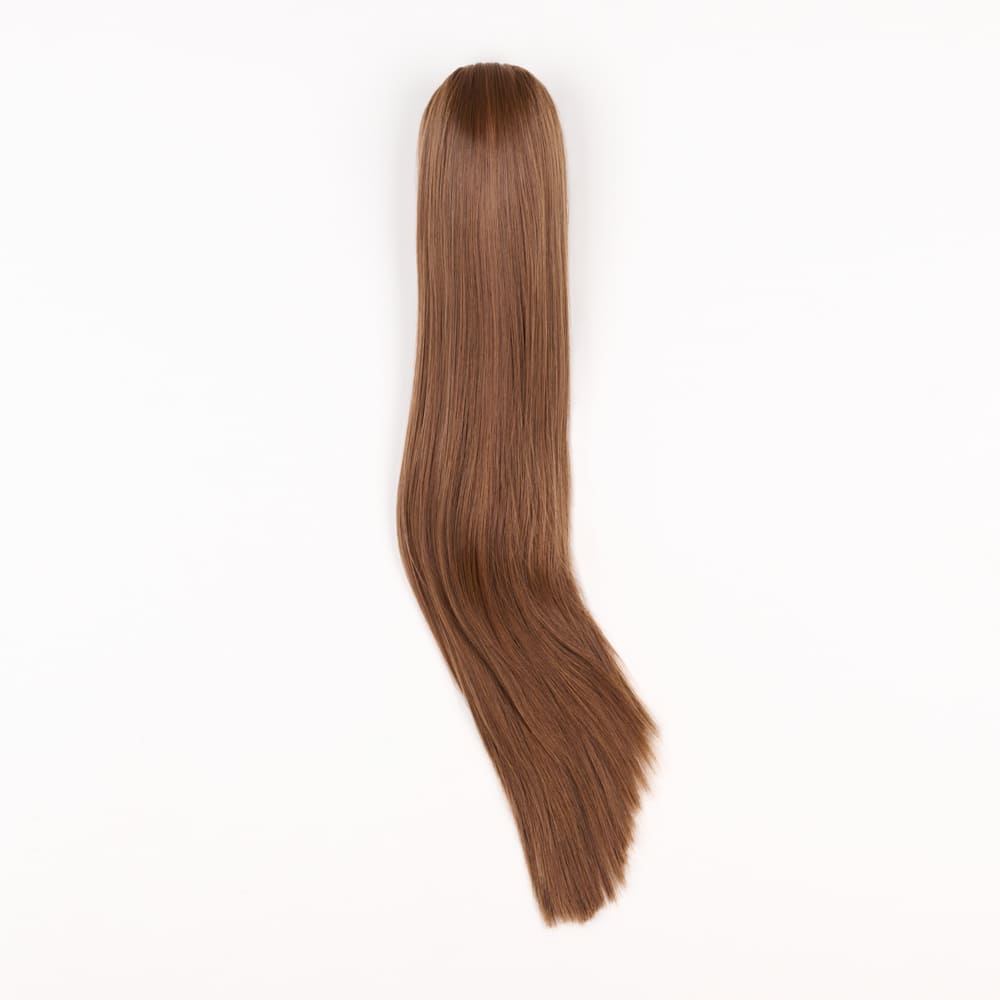 20 Inch Long Straight Claw Clip-on Ponytail in a Caramel Colour
