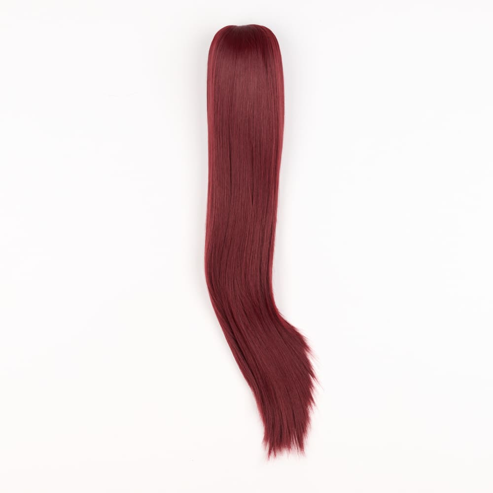 20 Inch Long Straight Claw Clip-on Ponytail in a Red Colour
