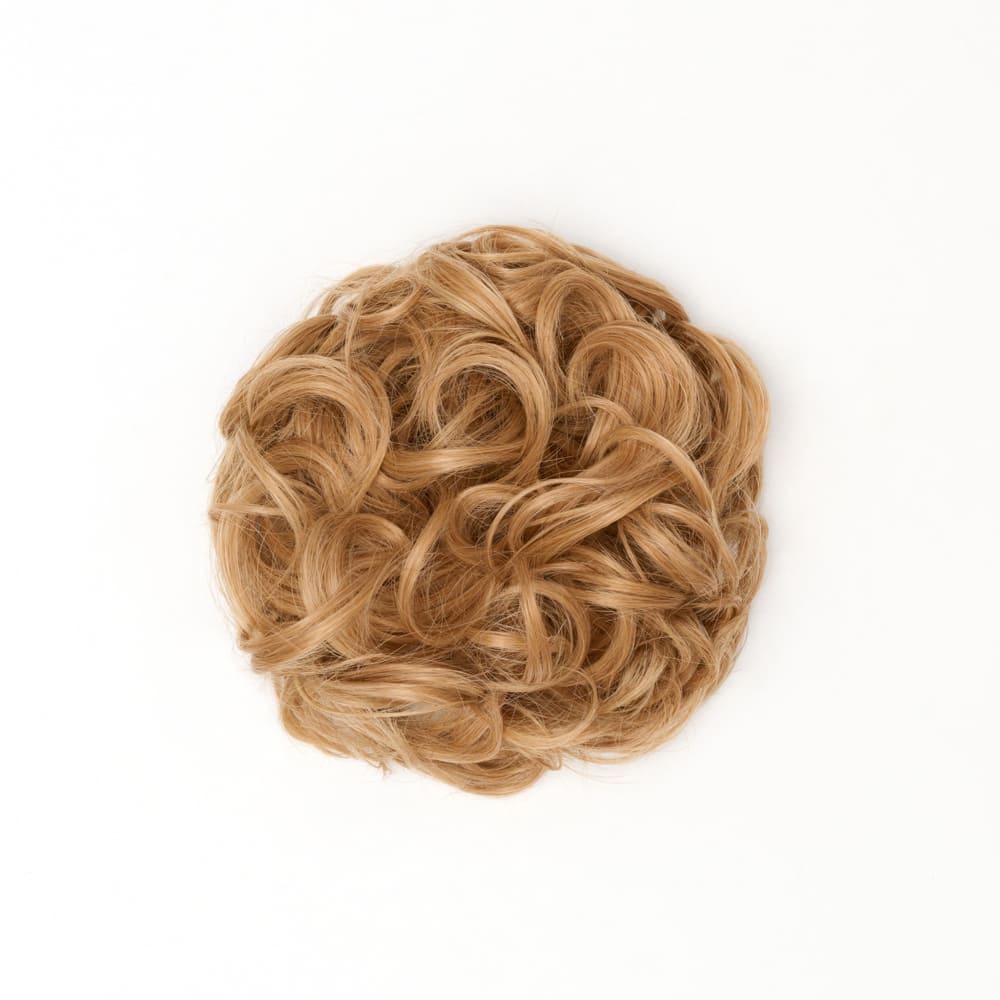 Stranded Curly Messy Bun Extension- Simple hair up scrunchie in colour Ginger