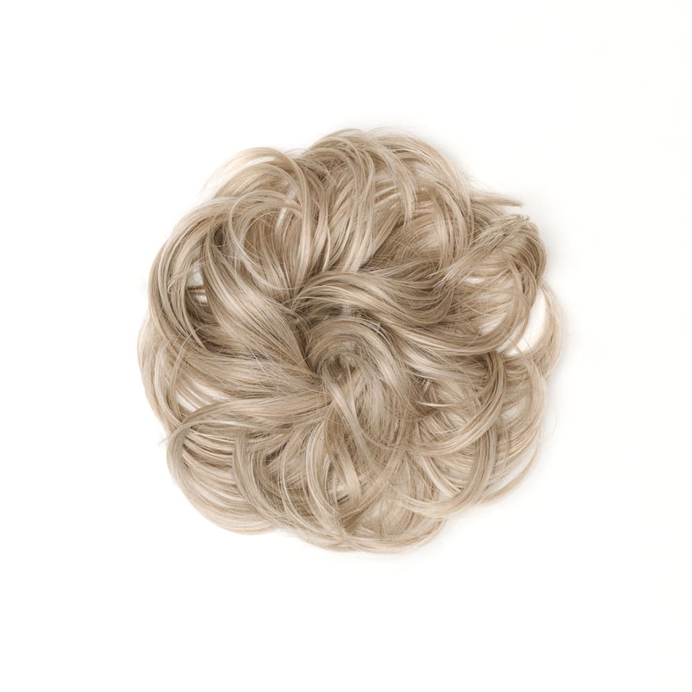 Stranded Flicky Messy Bun- Simple hair up scrunchie in colour Grey Blonde