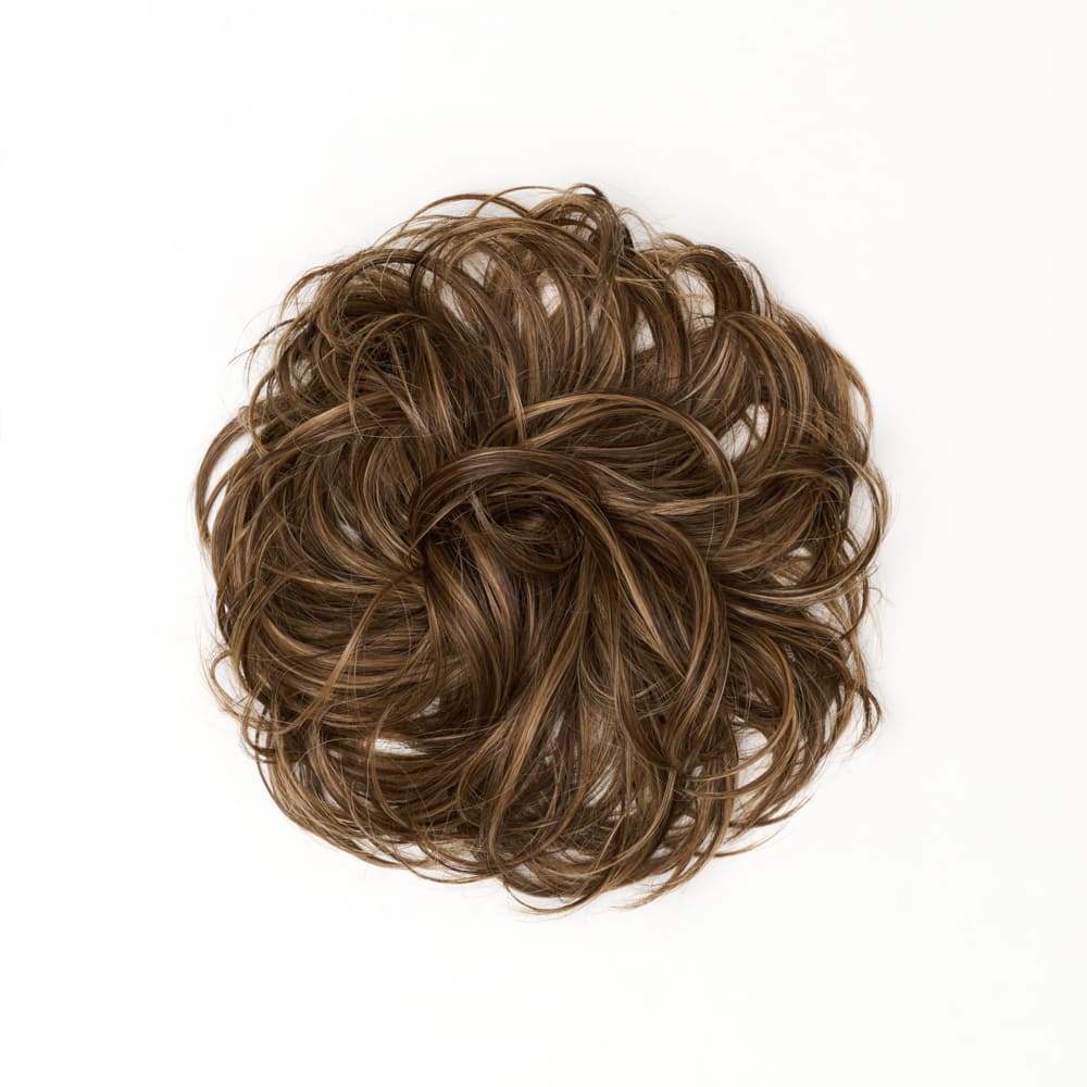 Stranded Flicky Messy Bun- Simple hair up scrunchie in colour Mixed Brown