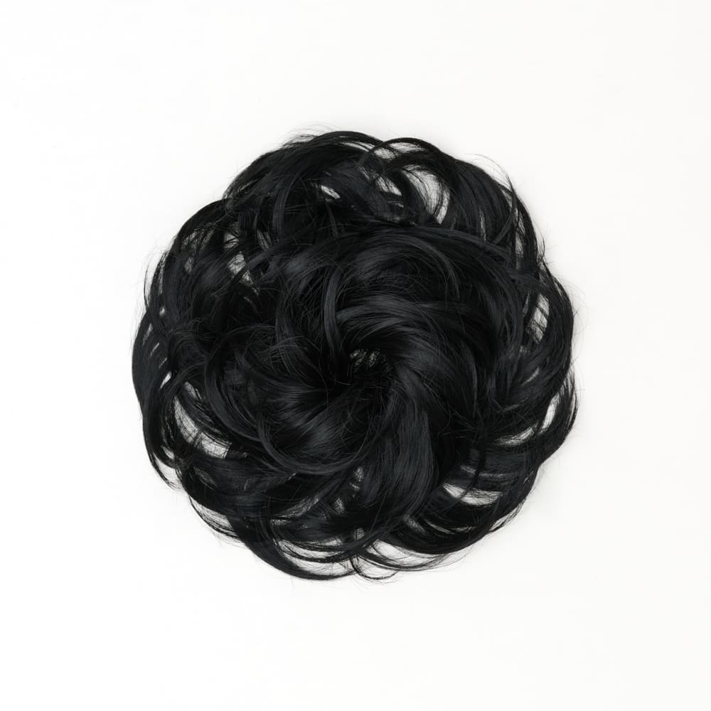 Stranded Flicky Messy Bun- Simple hair up scrunchie in colour Jet Black