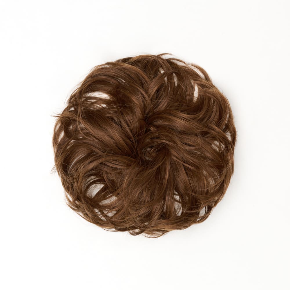 Stranded Flicky Messy Bun- Simple hair up scrunchie in colour Caramel Brown