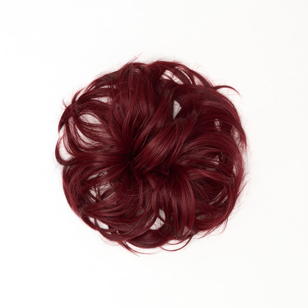 Stranded Flicky Messy Bun- Simple hair up scrunchie in colour Red