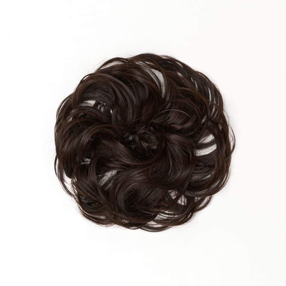 Stranded Flicky Messy Bun- Simple hair up scrunchie in colour Chocolate Brown