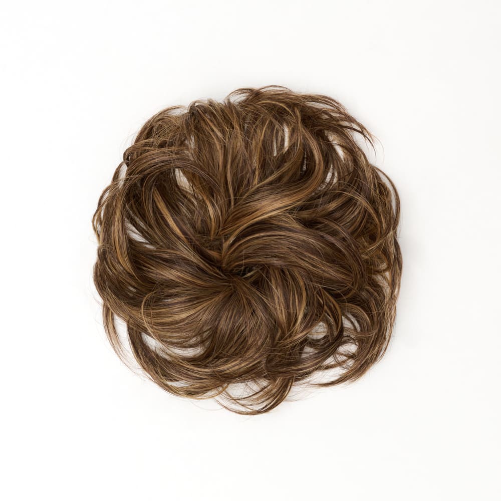 Stranded Flicky Messy Bun- Simple hair up scrunchie in colour Mixed Brown and Blonde