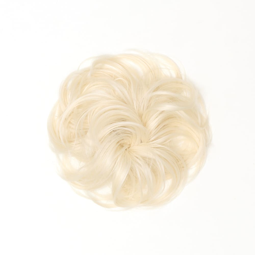Stranded Flicky Messy Bun- Simple hair up scrunchie in colour Platinum Blonde