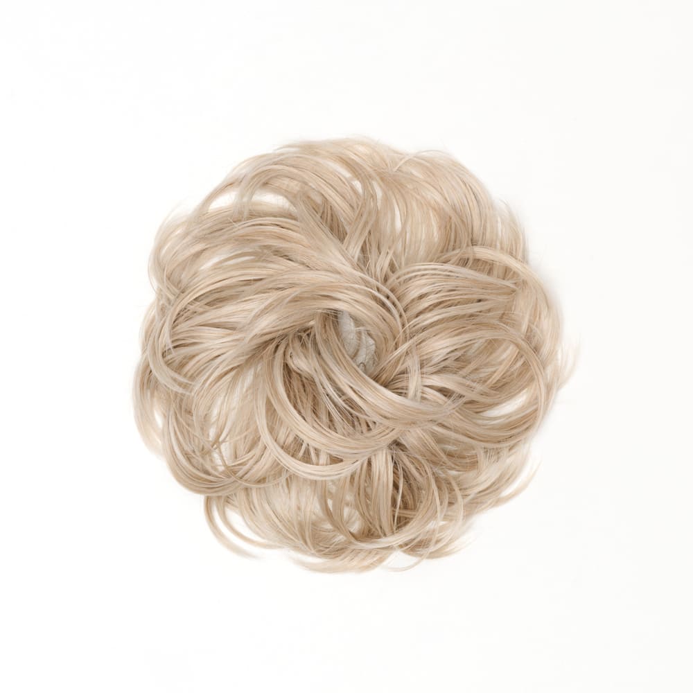 Stranded Flicky Messy Bun- Simple hair up scrunchie in colour Ash Blonde
