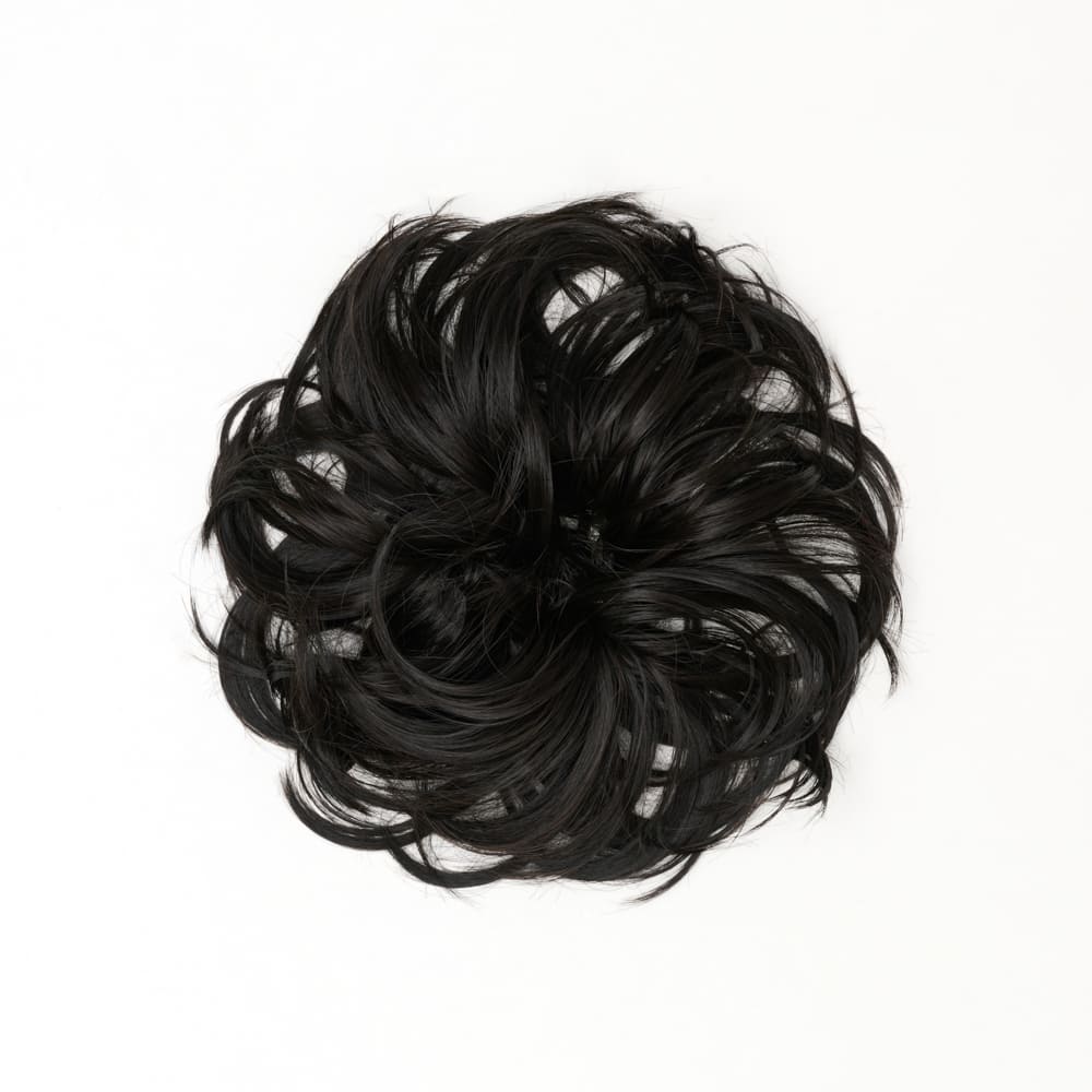 Stranded Flicky Messy Bun- Simple hair up scrunchie in colour Off Black