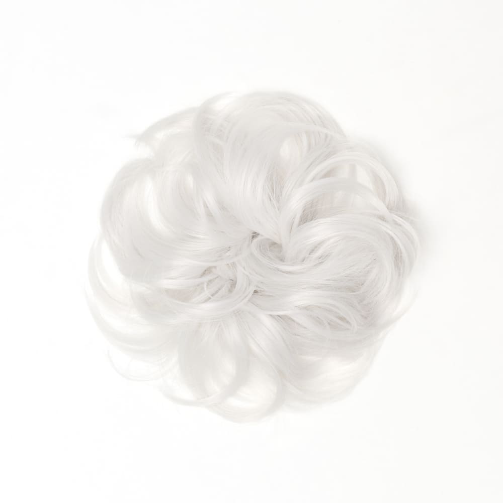 Stranded Flicky Messy Bun- Simple hair up scrunchie in colour White