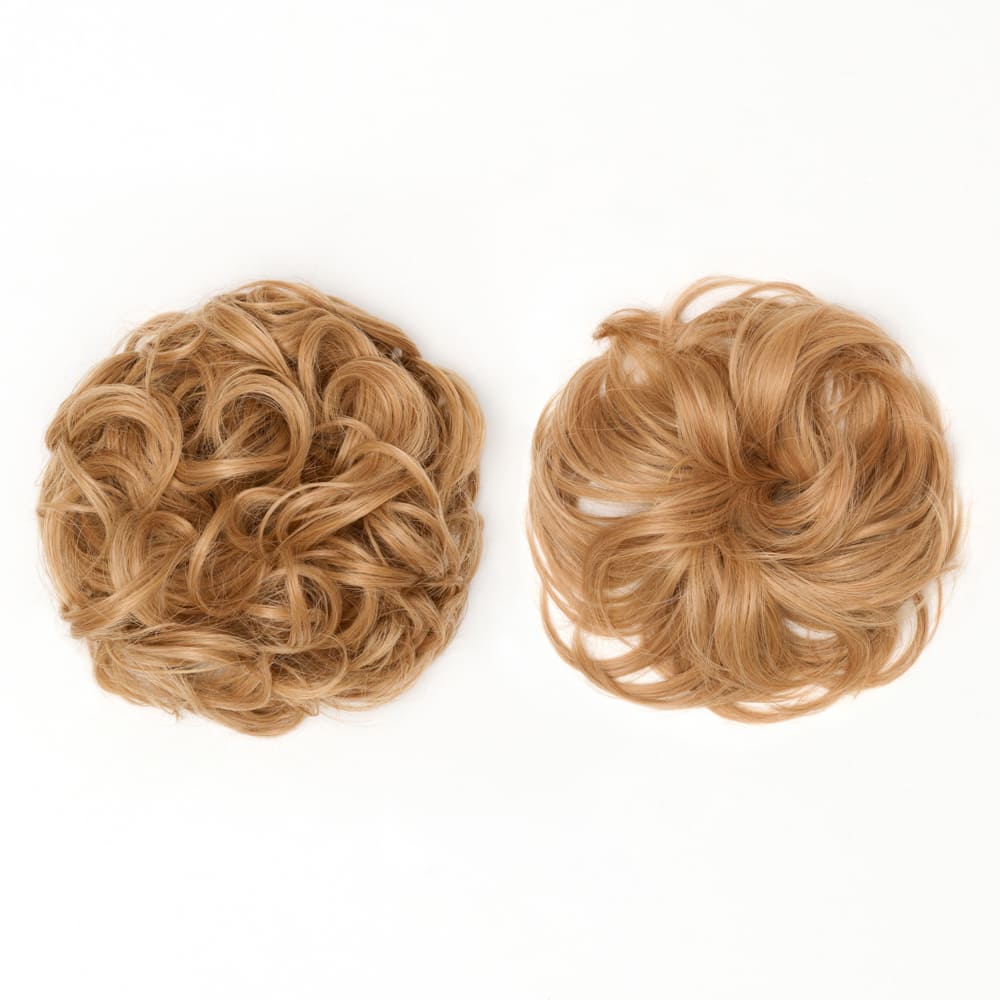 Twin Pack - Curly and Flicky Style Messy Scrunchie Hair Attachment Buns in colour Ginger