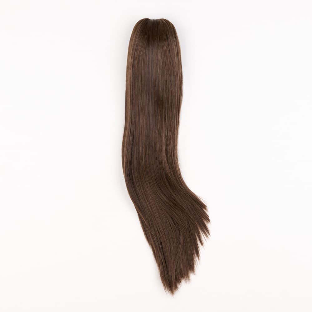 20 Inch Long Straight Claw Clip-on Ponytail in a Light Brown Colour