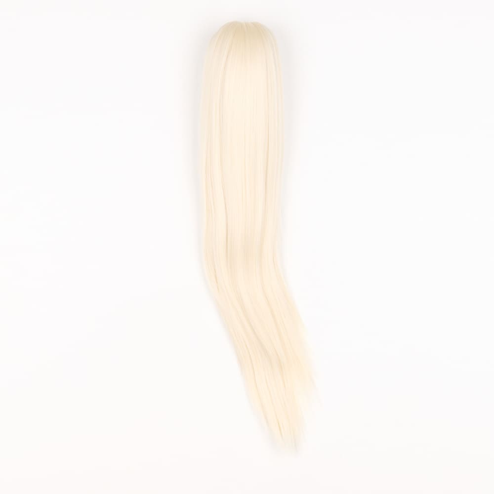 20 Inch Long Straight Claw Clip-on Ponytail in a Platinum Blonde Colour